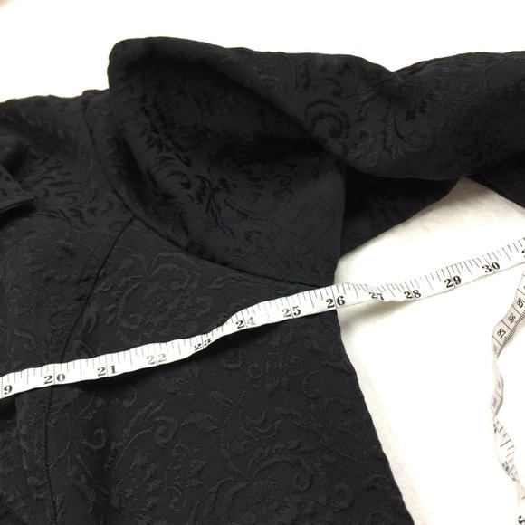 Croft & Barrow Blazer Jacket 2X Womans Plus Black Paisley Long Sleeve Button Up - Picture 14 of 16